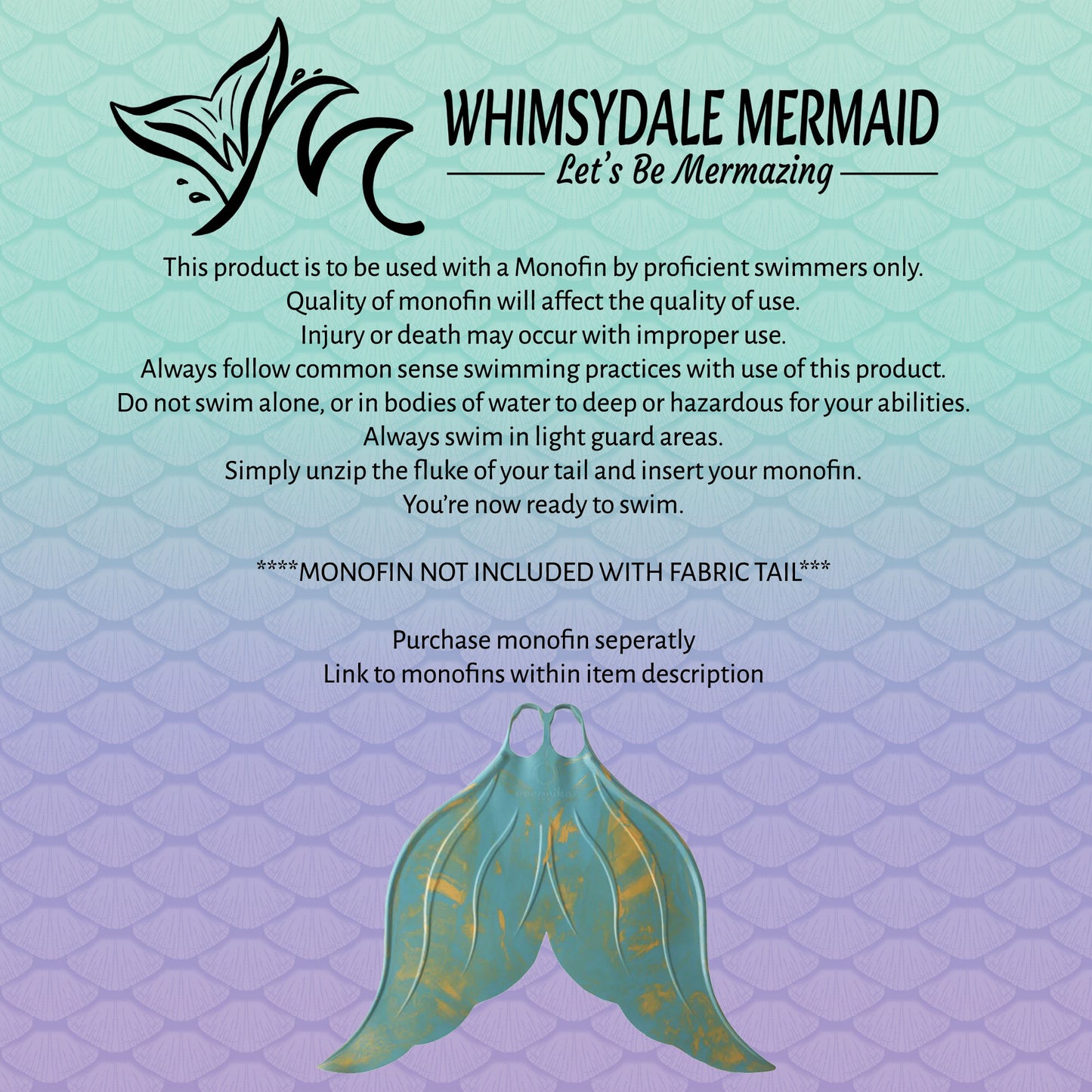 Whimsydale Design Mermaid Tail - Mahina Tetra