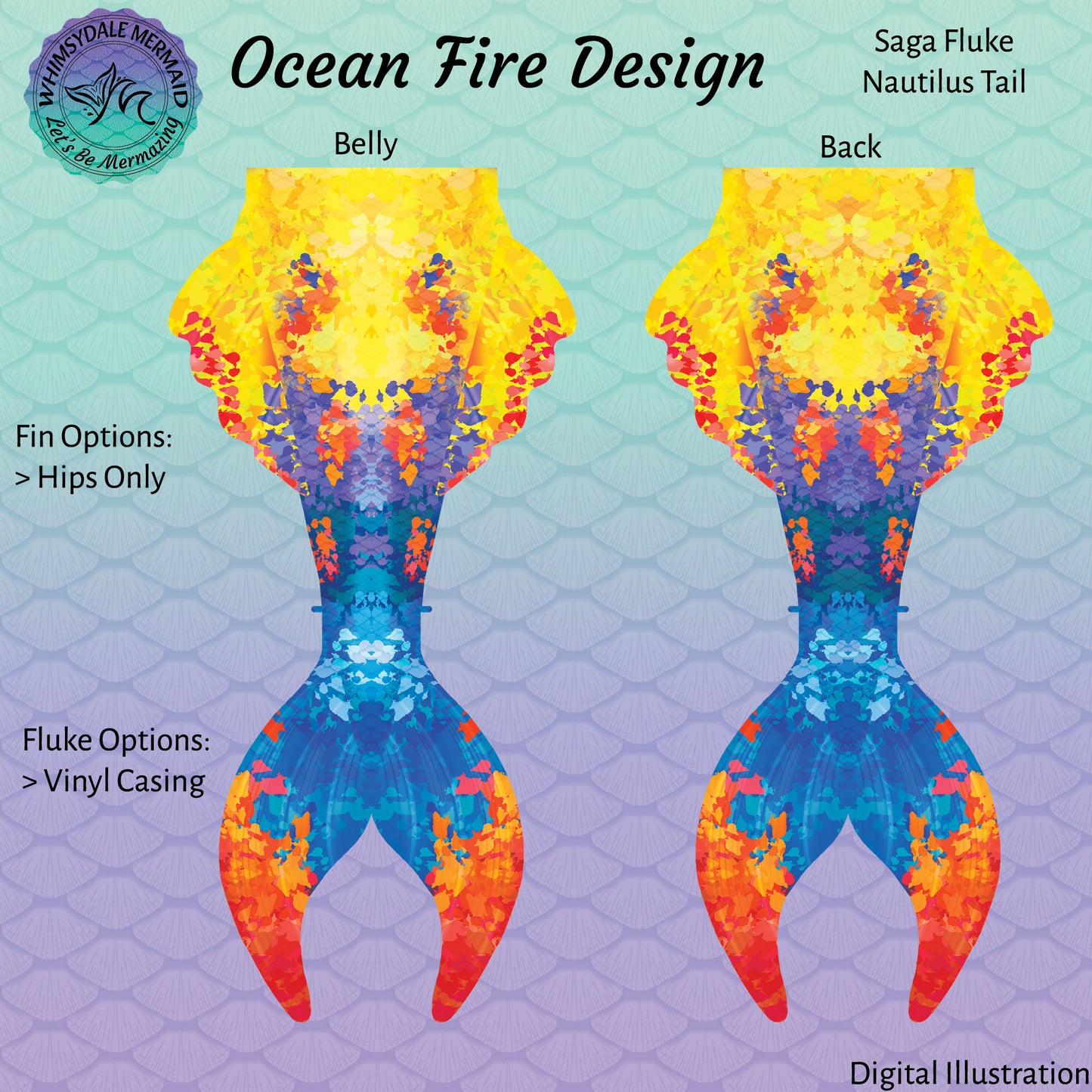 Ocean Fire Design Mermaid Tail - Saga Nautilus