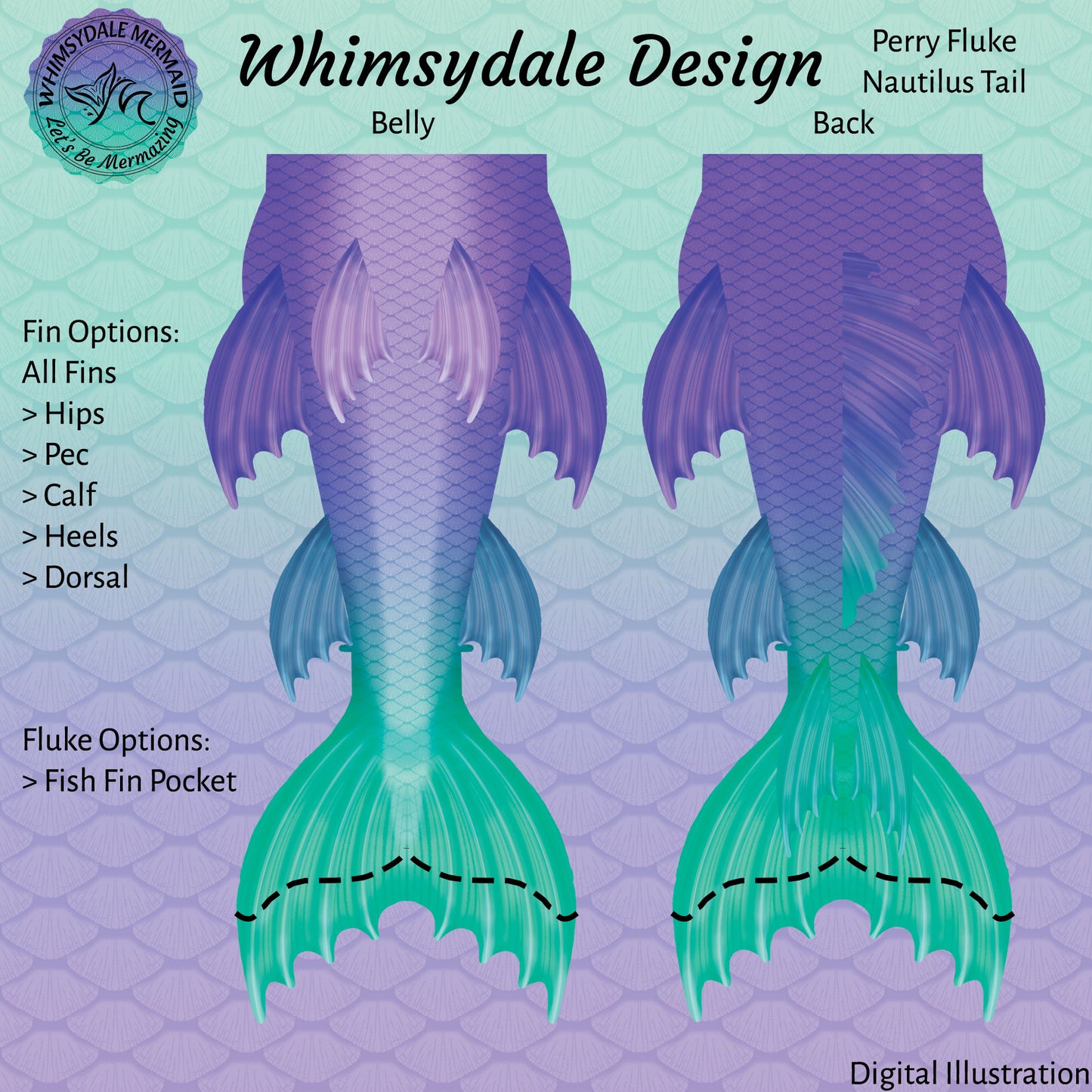 Whimsydale Design Mermaid Tail - Perry Nautilus