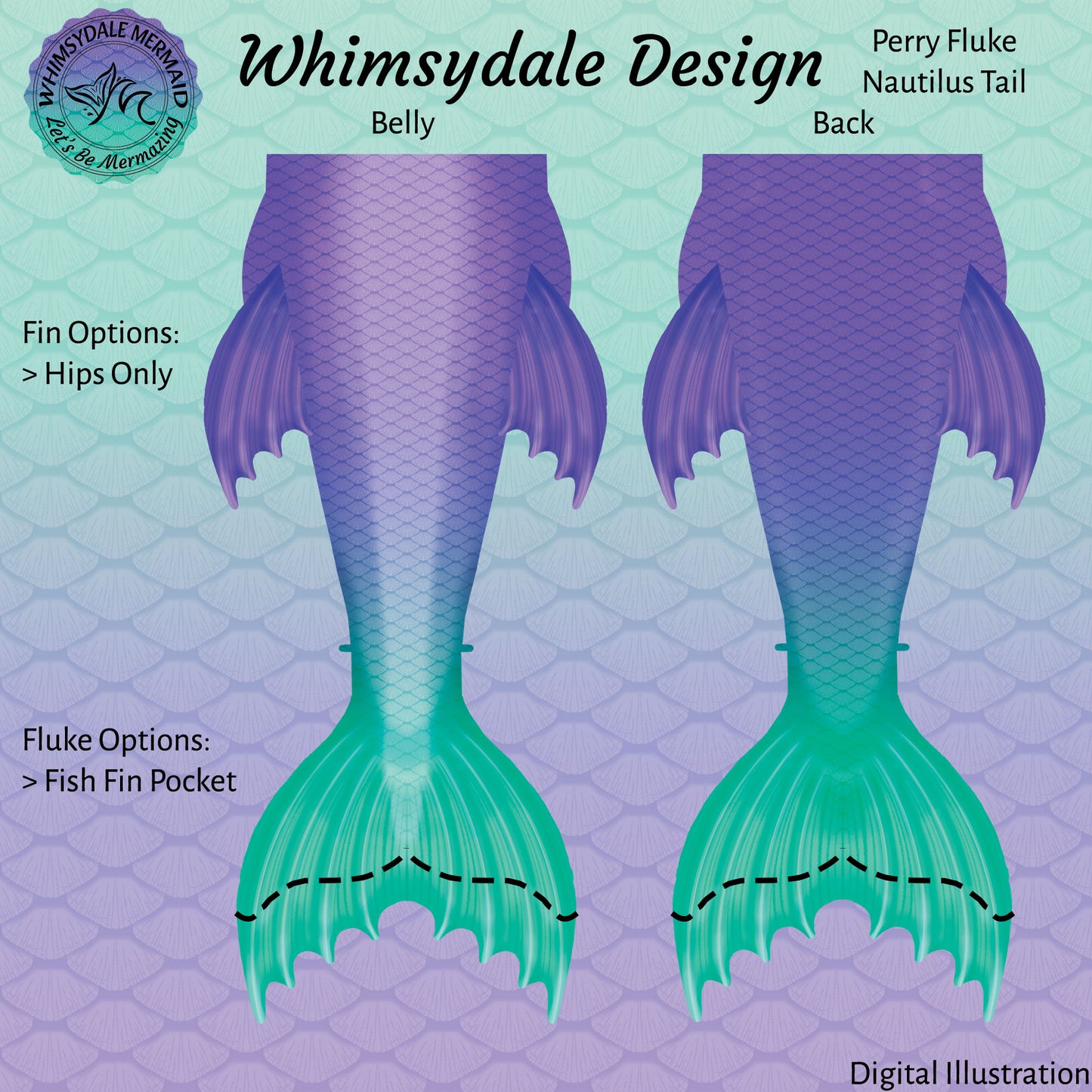 Whimsydale Design Mermaid Tail - Perry Nautilus